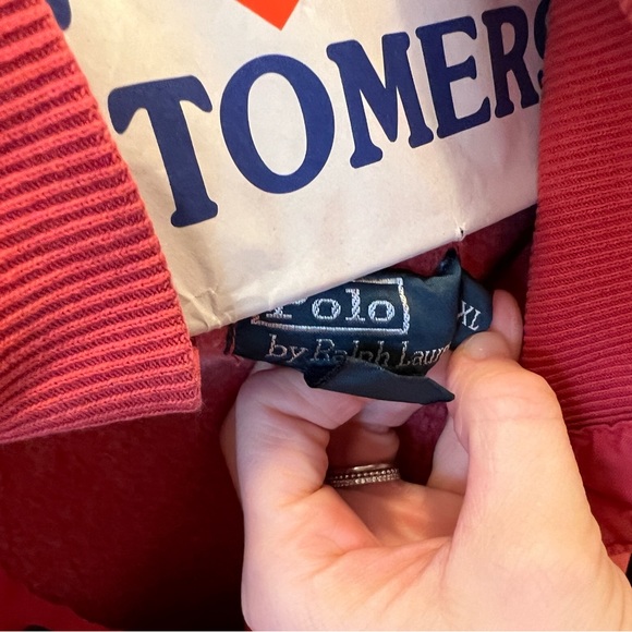 Polo By Ralph Lauren Orange/Salmon Button Up Pullover - Picture 3 of 3